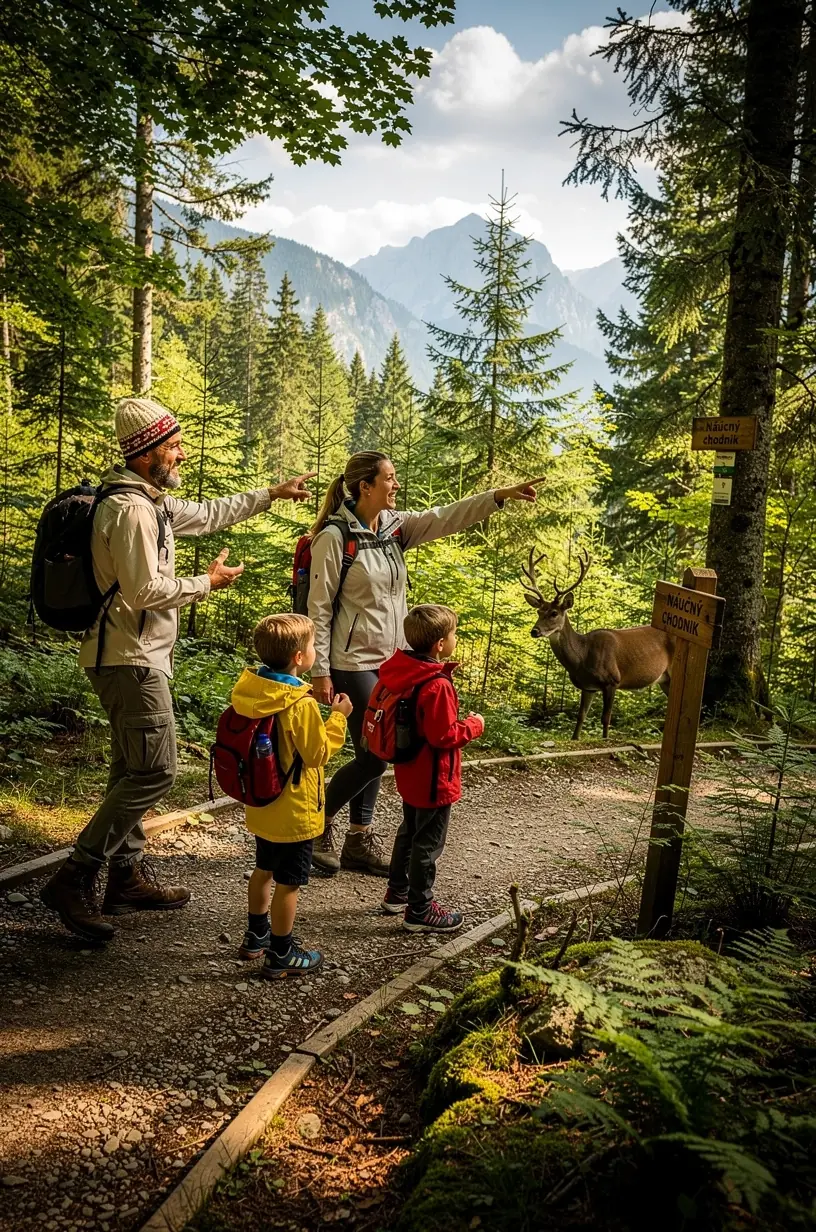 Scenic view of a traditional Slovak village surrounded by green countryside and rolling hills.